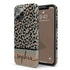 Grey & Peach Personalized Name Leopard iPhone Case